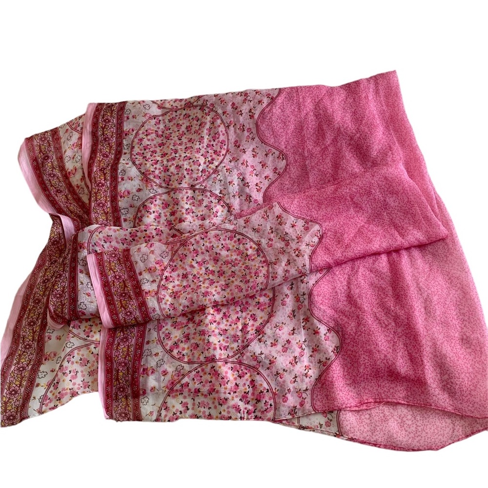 Pink Floral Scarf